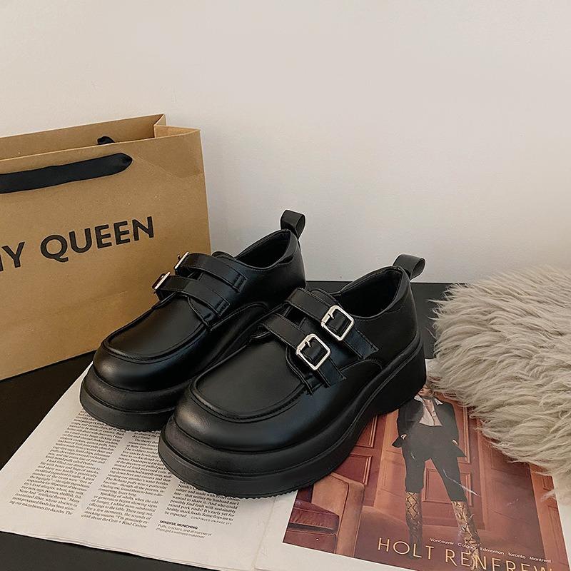 Simple Round-toed Versatile New Thick-soled Single Shoes