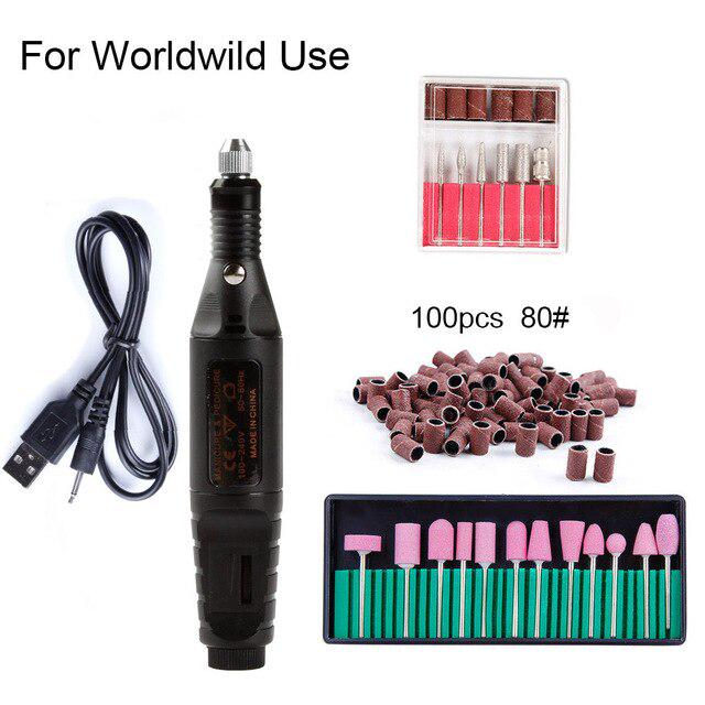 Professional Nail Drill Machine Nail Pen Machine Drill Bits Mill Cutter Pedicure Gel Polish Remover