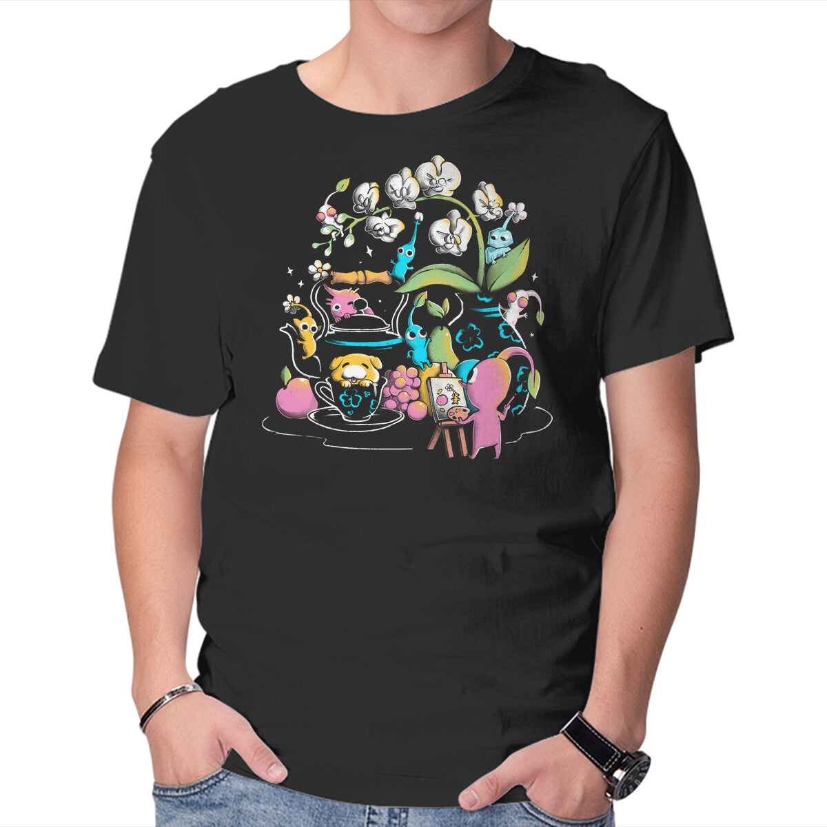 Unisex Crew Neck T-Shirt Tiny Artists Graphic Short Sleeve Casual Tee XXXL