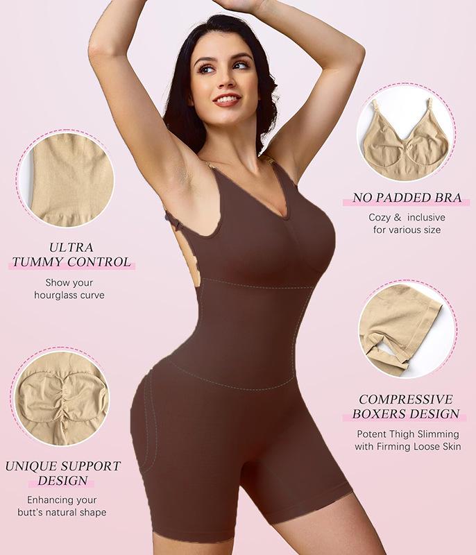 Plus Size U-Back Waist Cincher Bodysuit: Women's Seamless, Hip-Lifting, Tummy Control Shapewear