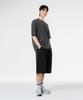 MOZMOZ Back Slit Oversized Pigment Short Sleeve T-Shirt Charcoal