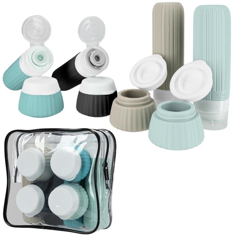 Silicone Travel Bottles For Airplane Carry-On Cosmetics - Set B02
