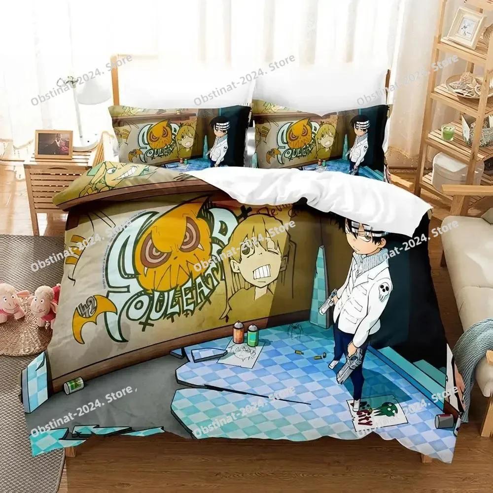 New 3D Cartoons Soul Eater Bedding Set Single Twin Full Queen King Size Bed Set Adult Kid Bedroom Duvet Cover Sets Home Textiles