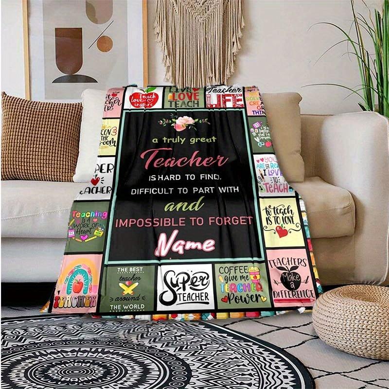 For Teachers Customize Your Name Blanket Used For Chair Office Sofa Bed Camping Soft And Warm Giving Friends And Relatives Birthday Gifts Graduation