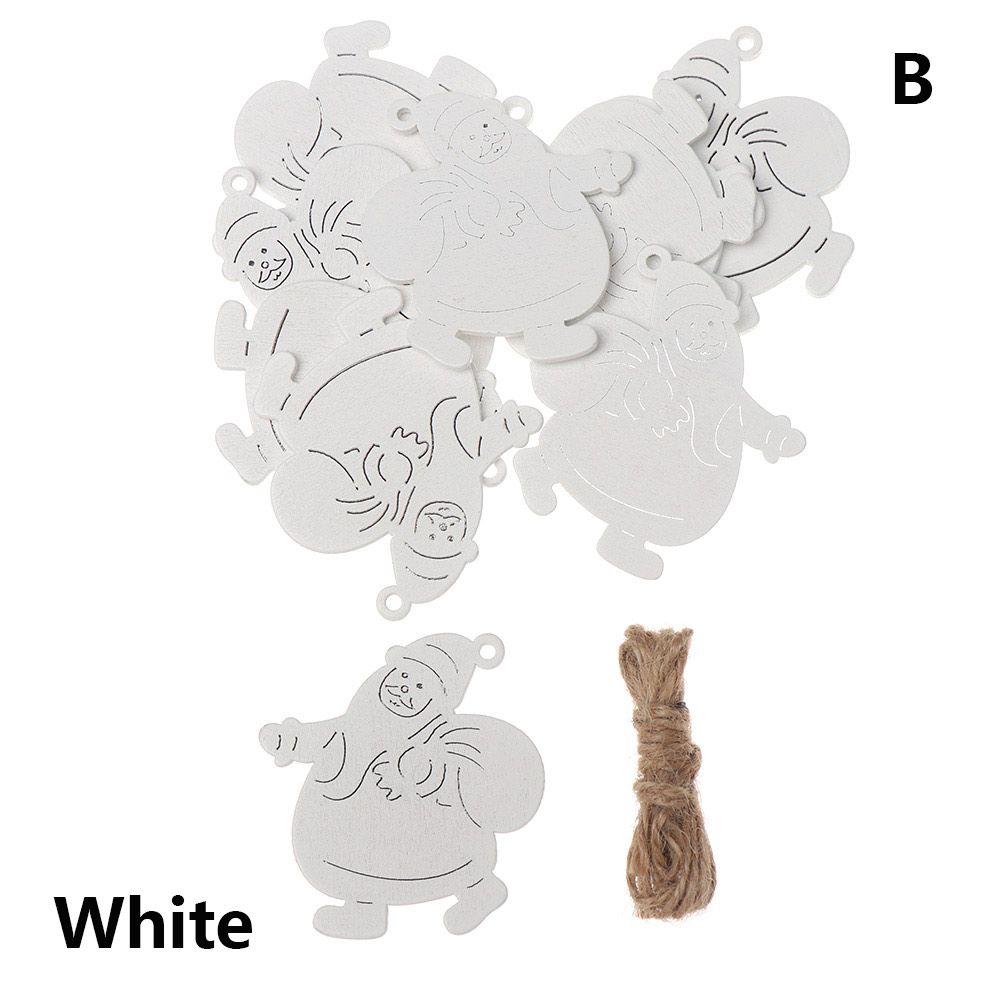 DIY Gifts Drop Pendant Christmas Tree Decoration Santa/Elk/Angel Wooden Ornaments Xmas Hanging