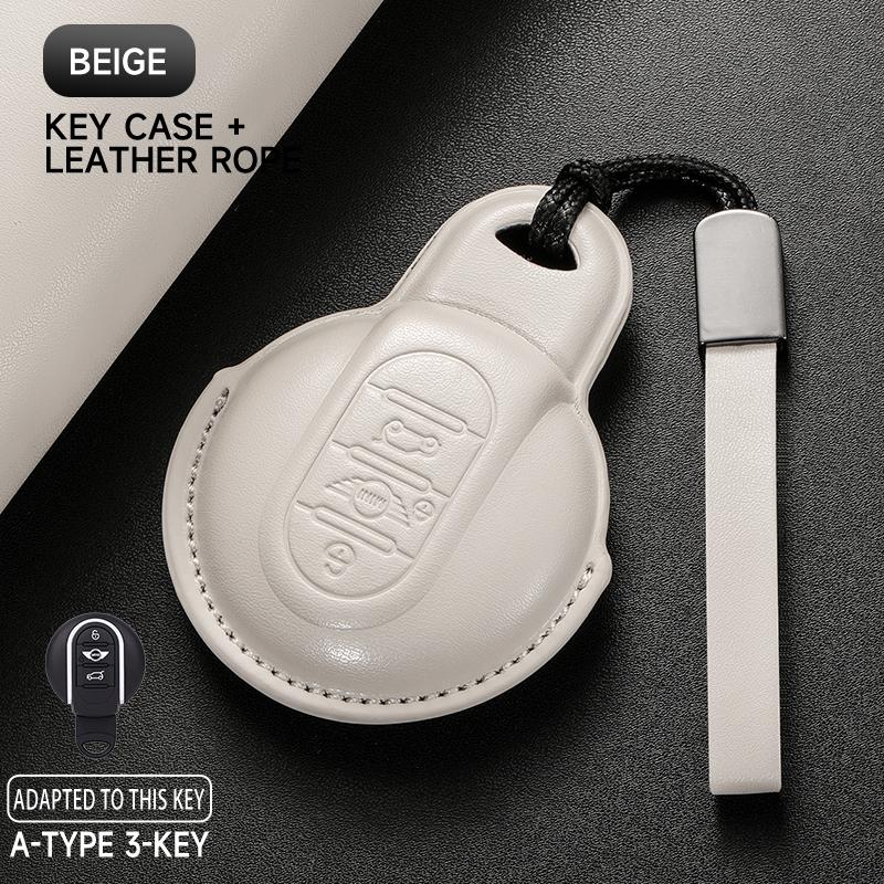 Housse de protection en cuir véritable pour clé de voiture Sac à clés Pour BMW Mini Cooper Clubman Countryman R55 R56 R57 R58 R59 R6 Ensemble de protection Accessoires