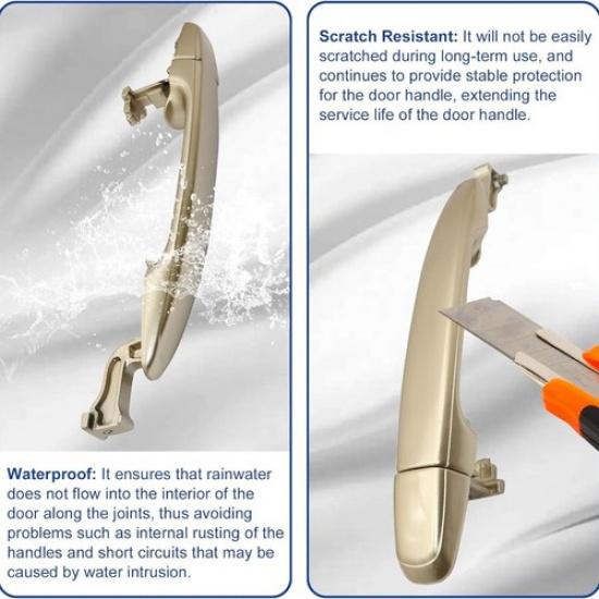 Rear Left or Right Sliding Gold Door Handle Compatible with Sienna 2004-2010 Rep