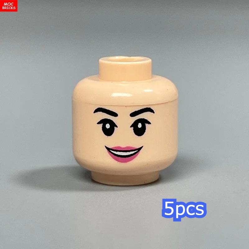 MOC Bricks Hollow Flesh Face Expression Head For 4cm Figure DIY Educational Building Blocks Toys For Children Gifts