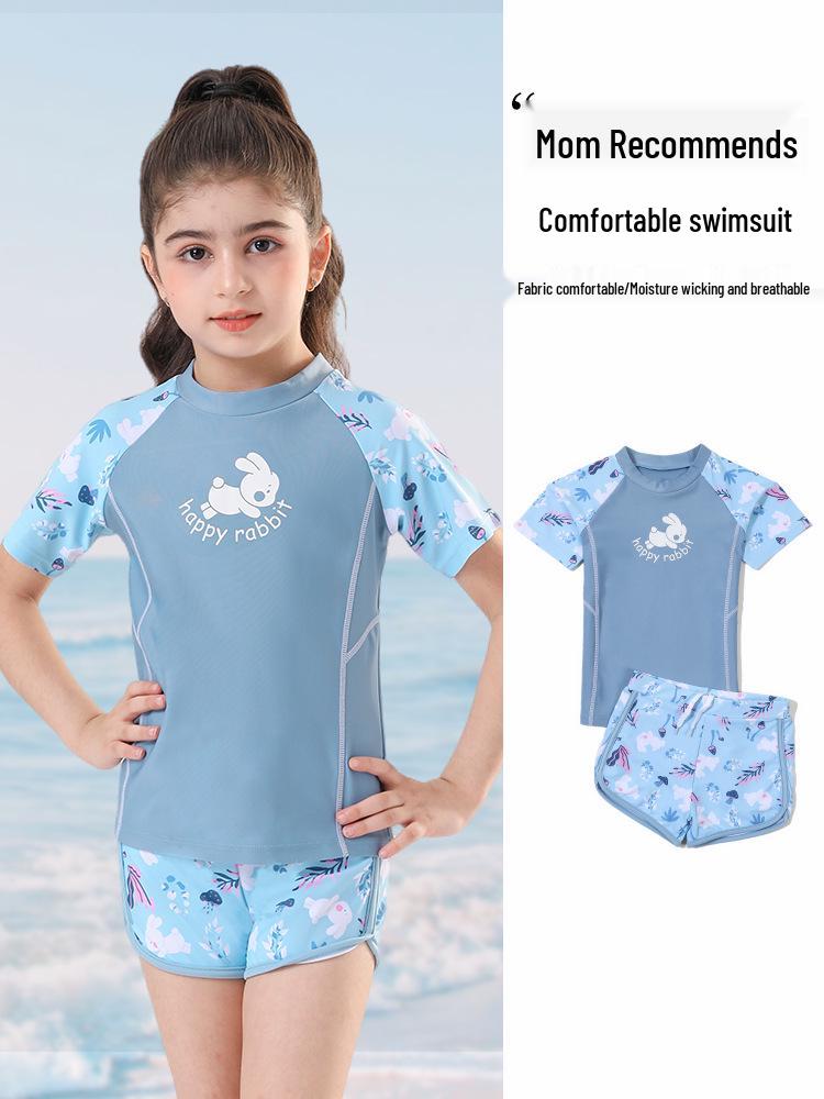 2025 New Style Two-Piece Swimsuit for Girls - Ideal for Kids & Teens' Swim Training