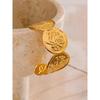 Eetit 60mm Waterproof Stainless Steel Metal Flower Shape Cuff Bracelet Bangle Golden Texture Open Fashion Jewelry