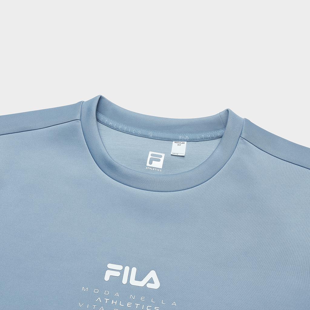 FILA Solid Color Fitness Pullover Hoodie Men hoodies Star-Gray-Blue A11M411206F-BU