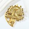 Irregular Lion Rhinestone Brooch Vintage Glaze Badge Pin Fashion Jewelry Suit Accessories  Male
