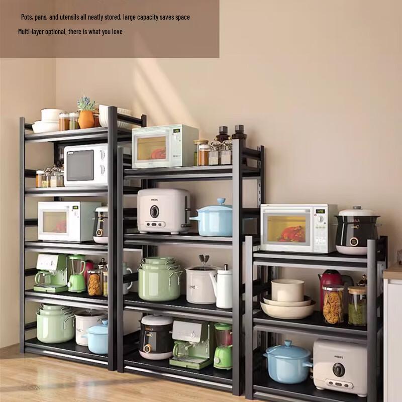 5-Tier Heavy-Duty Steel-Wood Kitchen Storage Rack