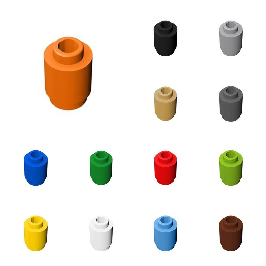 400PCS Building Blocks MOC Round Brick Cylinder Bricks 1x1 Children Toy Bricks Part 3062 City Friends Bricks Accessories