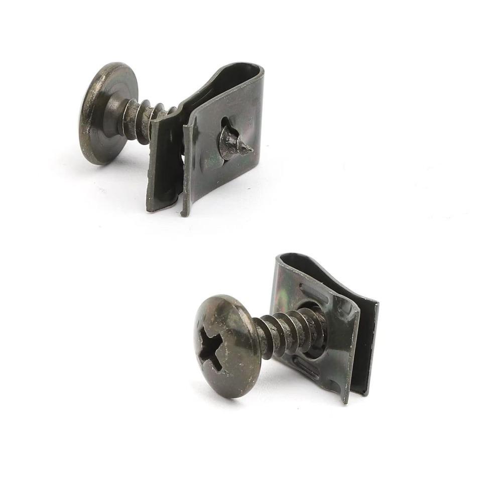 40/100pcs Motorcycle clip screw Base Bayonet Clip Plastic Cover Screw Bolt and U Type Clips with Nut  Bumper Protector