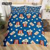 Popcorn Duvet Cover Movie Theater Food Bedding Set Microfiber Cinema Poster Comforter Cover Twin Full For Kids Teens Room Decor