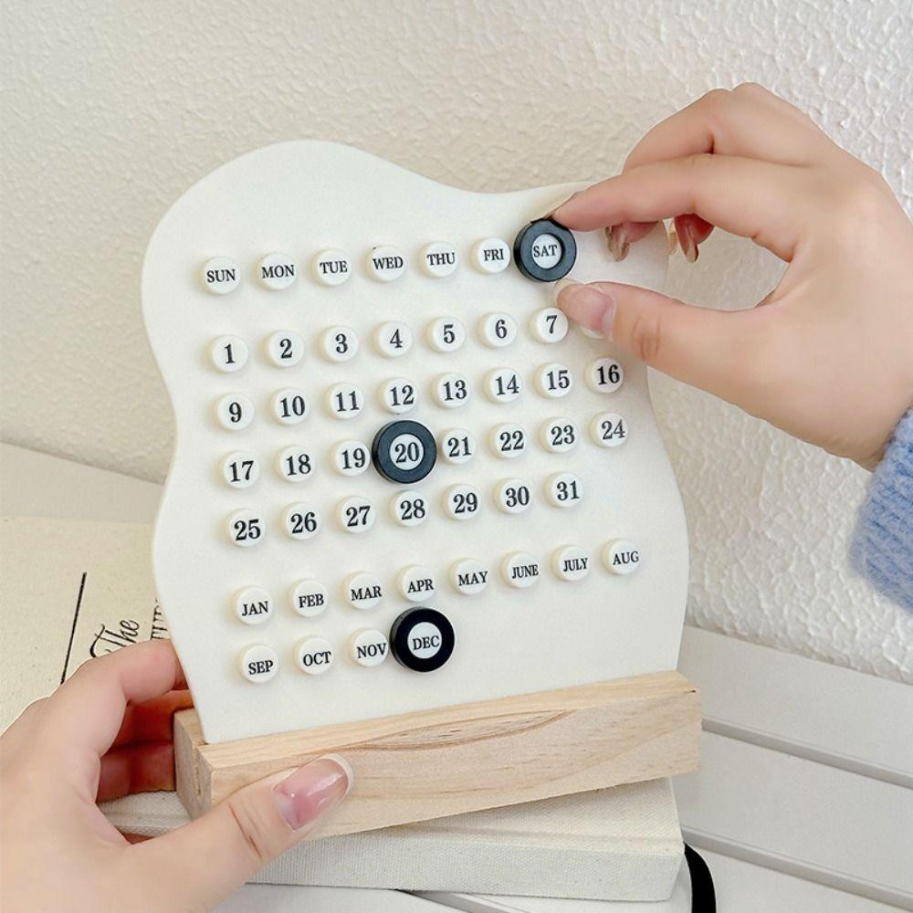 DIY Wood Perpetual Calendar Cute Calendar Ornaments Fashion Montessori Calendar  Home Office Desk
