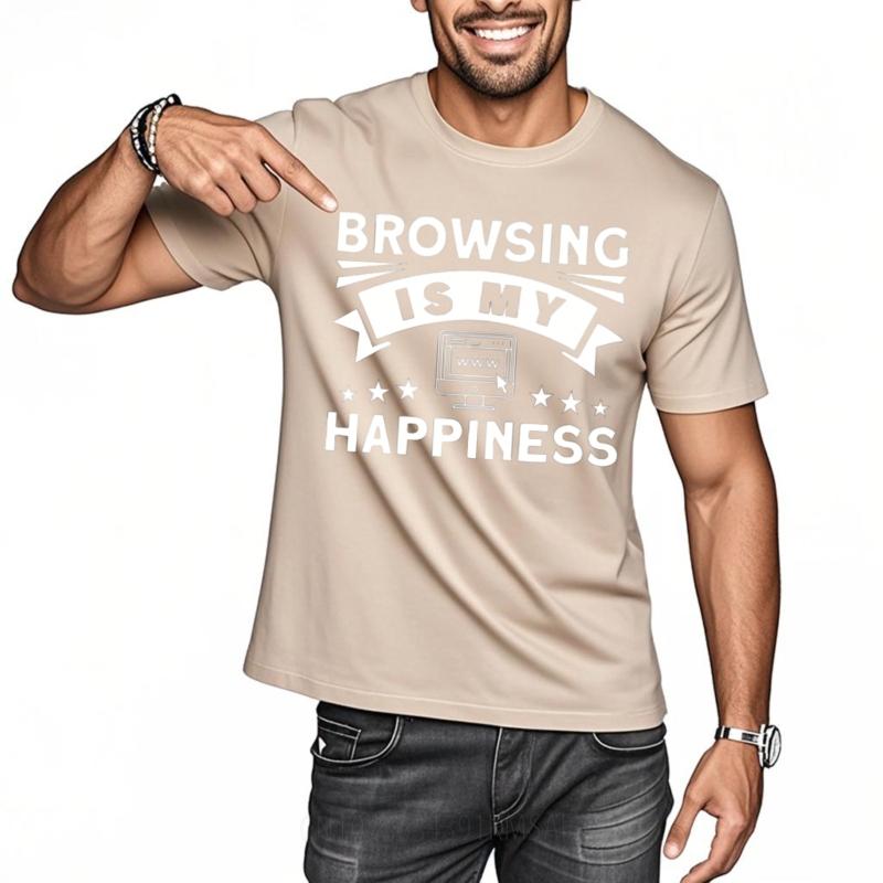 Relaxed Fit Tshirt Solid Color For her short sleeve t shirt Brand Browsing Is My Happiness Comfort For him tees Unisex Tshirt