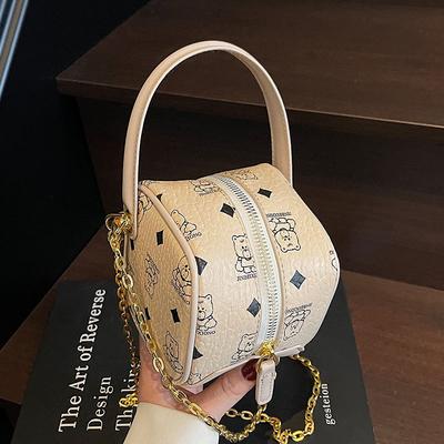 Trend New Light Luxury Temperament Hand-held Dice Small Bag Personalized Printing Foreign Style Advanced Sense Chain Messenger Women's Bag