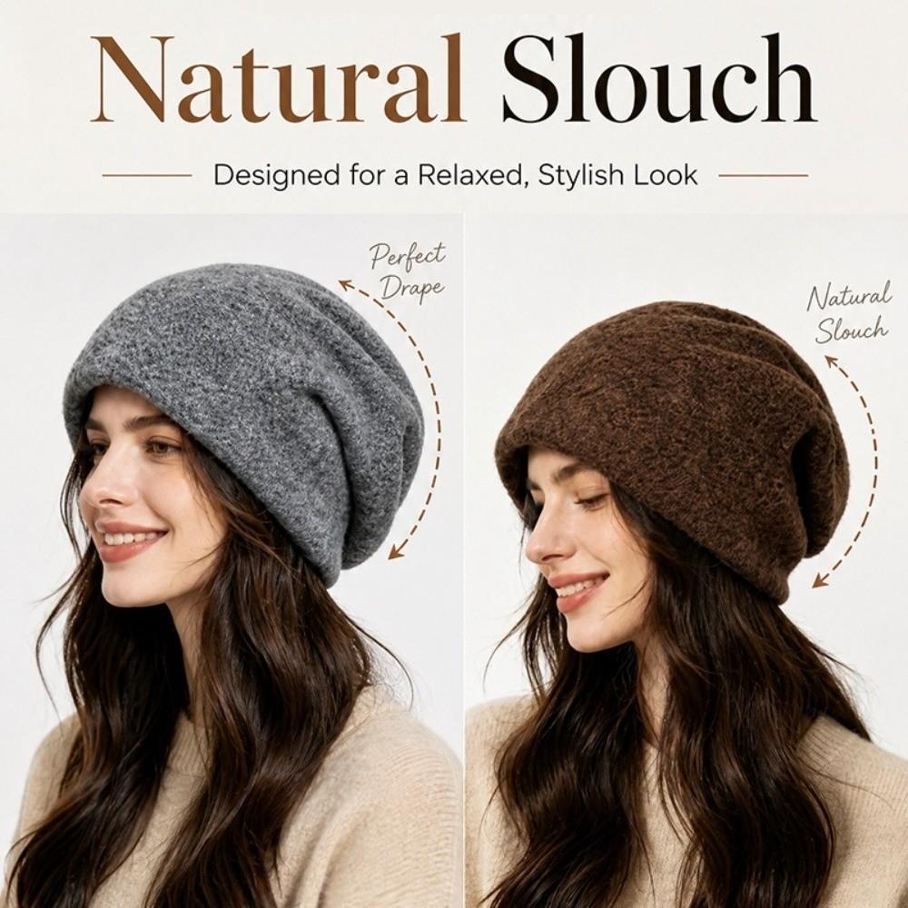 Keep Warm Beanie Hat Ear Protection Pullover Caps Casual Knitted Hat Winter