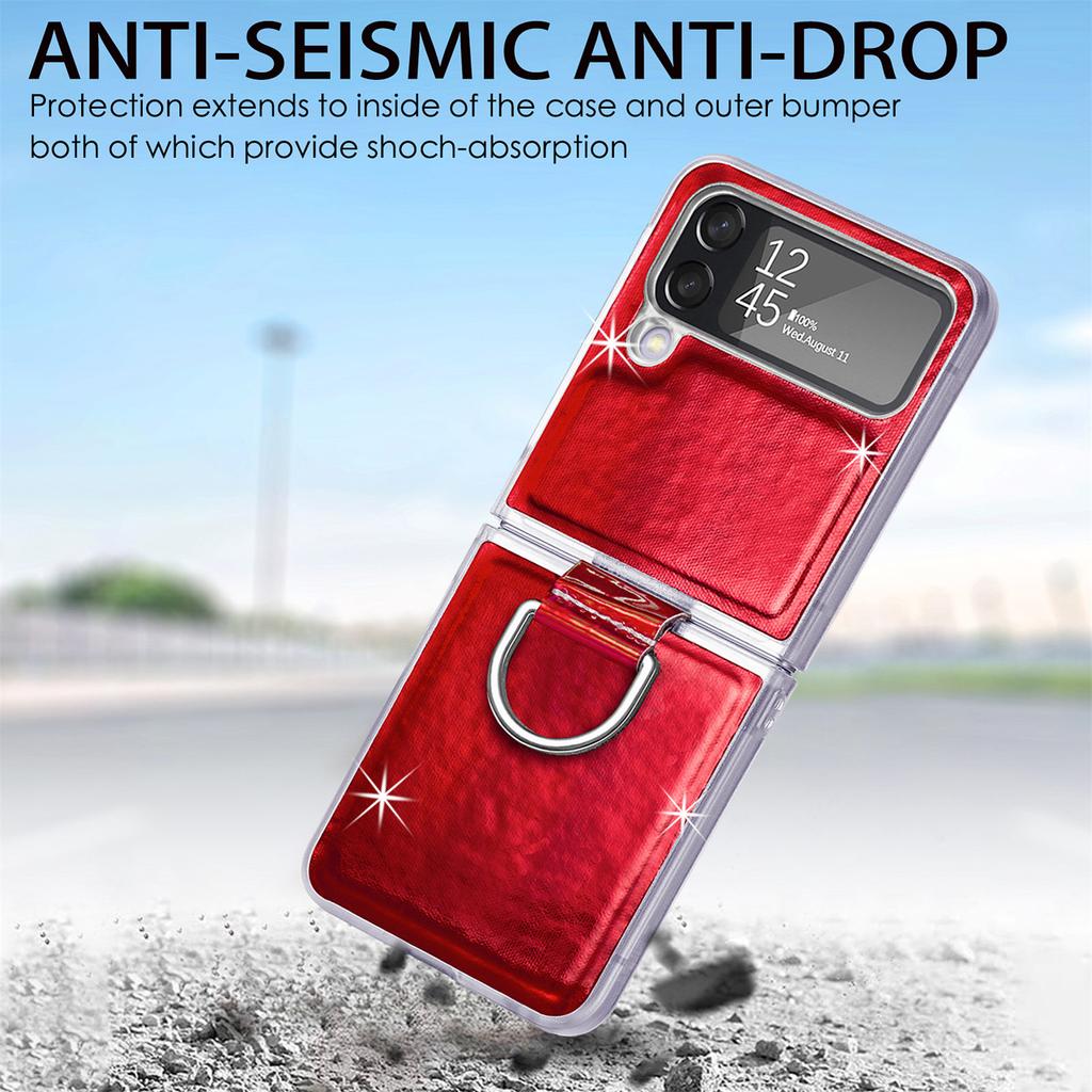 Fallschutz Präzise Aussparung Passgenaue Hülle für Samsung Galaxy Z Flip4 Flip 4 5g Flip3 Flip 3 Fingerring Bunte Handytasche