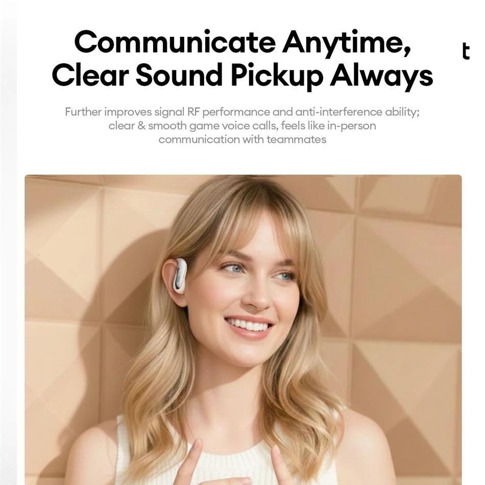 Origina Lenovo AC100 OWS Open-Type Wireless Bluetooth Earphone HIFI Sound Quality HD Call Touch Earbud Waterproof Outdoor Sports Headphone NEW