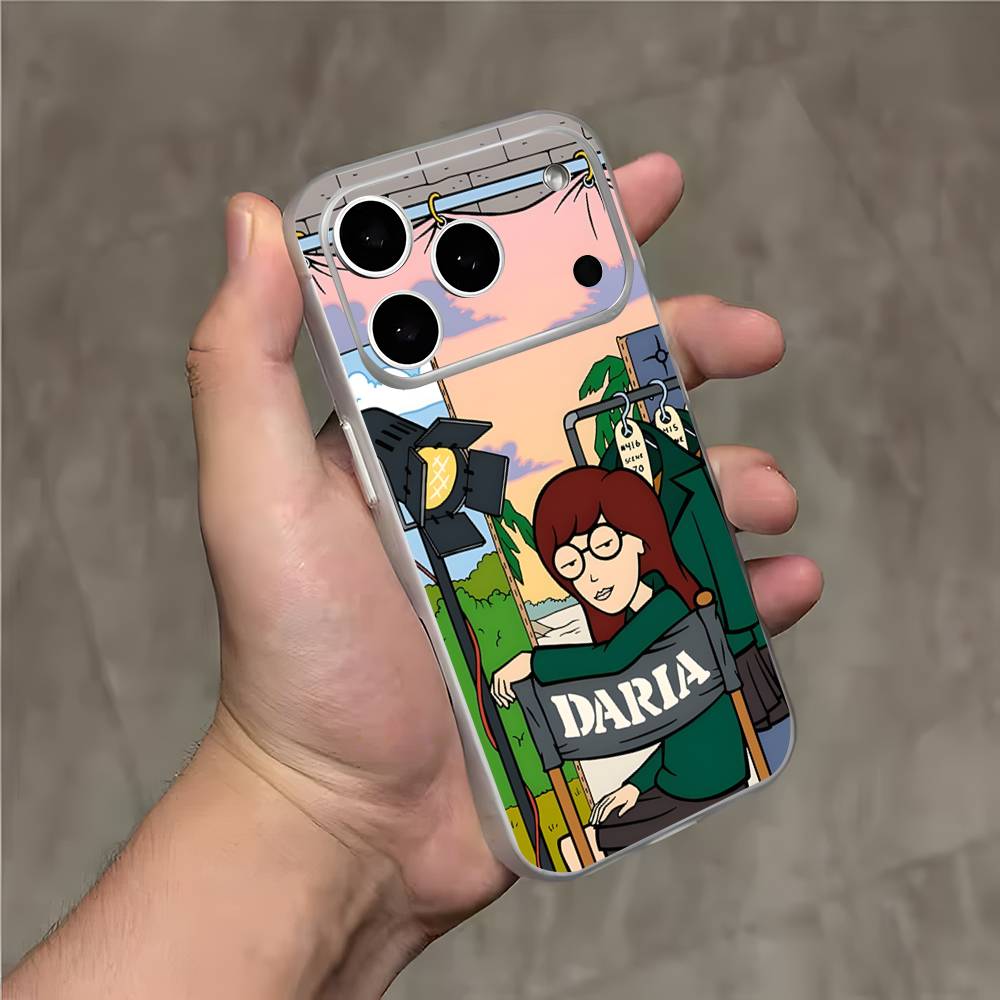 Daria Cool Girl Fashion Magnetic Wireless Charging Transparent White Phone Case For iPhone 17,16,15,14,13,12,11,Pro,Max,Plus