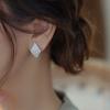 Rhombus Shaped Stud Earrings for Women Modern Fashion Female Piercing Accessories Luxury Cubic Zirconia Trendy Jewelry