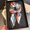 Oriental Aesthetic Simulation Silk Printing Silk Scarf Square Scarf High-end Shawl Sunscreen Neck Small Square Scarf Headscarf Female