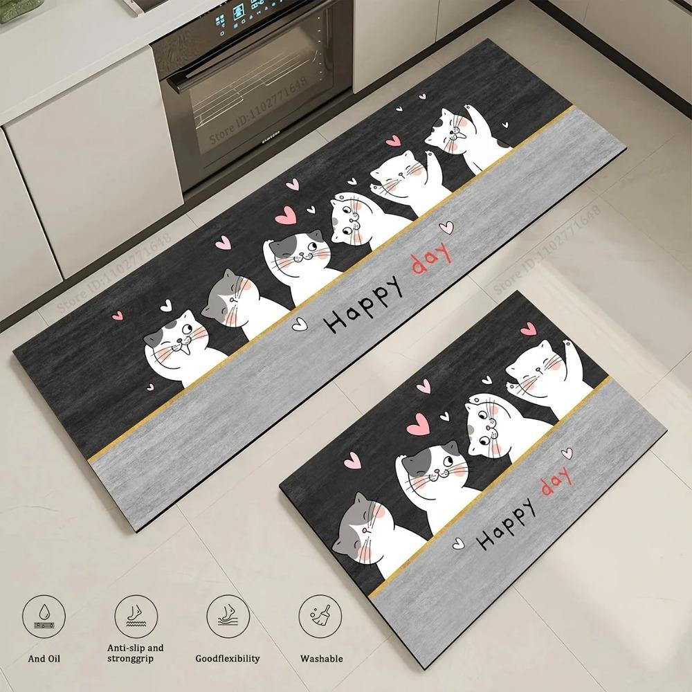 Cat Long Kitchen Rugs Bedroom Decorative Rug Kitchen Mat for LivingRoom Laundry Room Entry Door Home Floor Carpet Bedroom Rugs