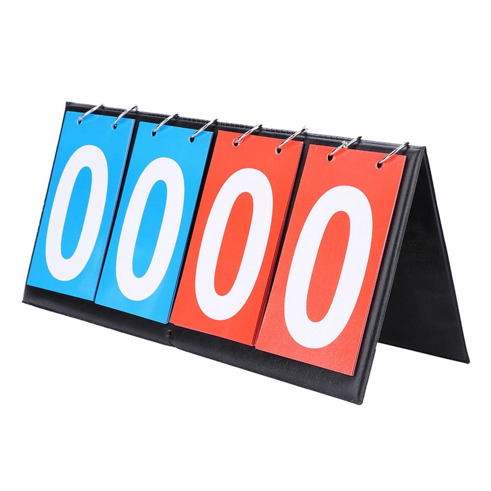 2-Digit Portable Flip Scoreboard 4-Digit Double-Sided Display Easy Flip Score Keeper  Score Keeper