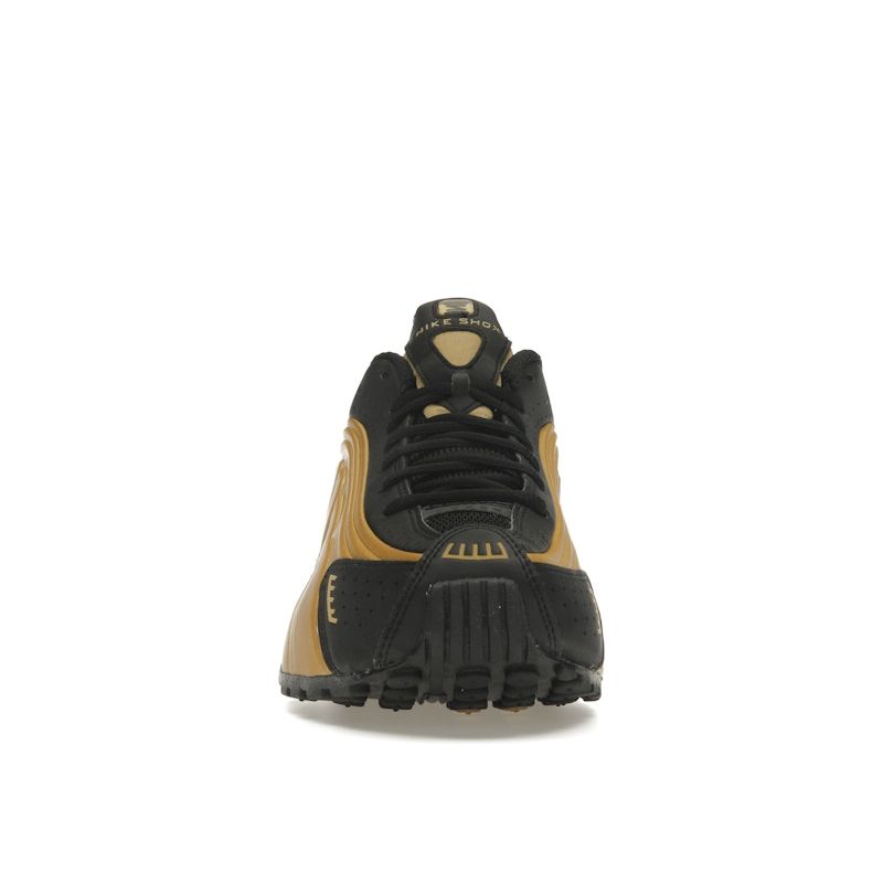 Nike  Shox R4 Black Metallic Gold Women Sneakers Metallic-Silver AR3565-005