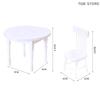 1/12 Dollhouse Miniature Furniture White Wooden Dining Table Chairs Model Toys