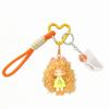Soft Rubber Curly Hair Doll Keychain Colorful Bag Pendant Sweet Halyard Heart Keyring  Kids Gift