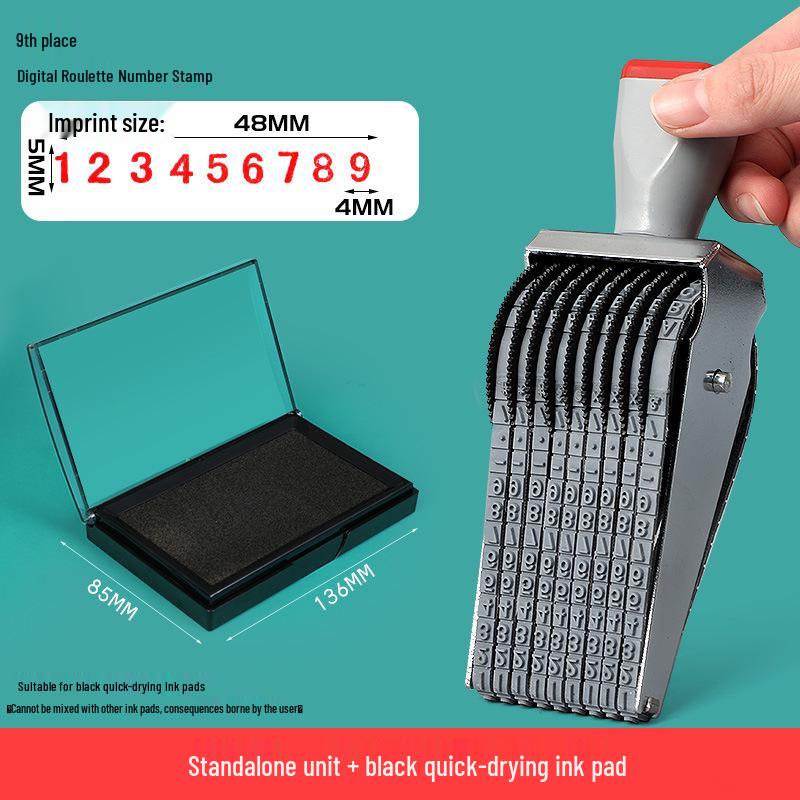 Adjustable Date & Number Stamp Imprinter for Financial Archives - Large Size