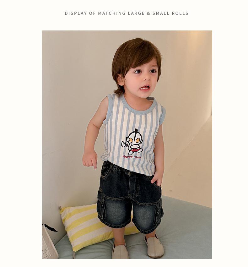 Heyhoney26 Summer Baby Vest Set - Large/Small, Cute Two-Piece for Boys and Girls