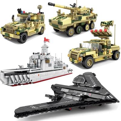 KAZI Camion militare Panzer Bomber Modello Building Blocks Corazzata Bombardieri dell'esercito della seconda guerra mondiale Aerei Soldato Figure Giocattoli da costruzione