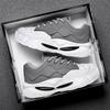 Platform Men Designer Soft Sole Sport Shoes Fashion Casual Microfiber Leather Upper Height Increased Platform White Shoes Black