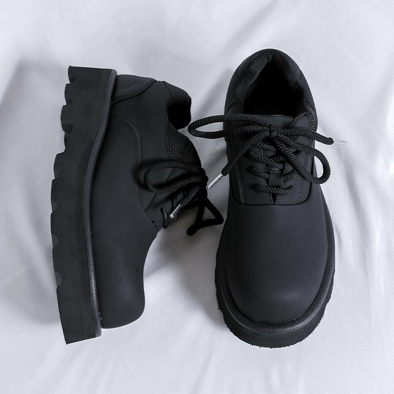 

Paris Derby мужские туфли High Sense Enhanced Minimalist Style Carbon Black Big Head Leather Shoes Commuter Casual Loafers 60703-R 44 чёрный