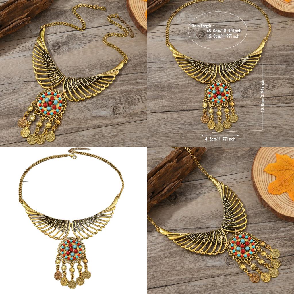 Retro Boho Chic Angel Wing Necklace With Alloy Pendant And Multilayer Chain For Unisex Style