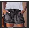 2026 New Elastic Waist Drawstring Casual High-Waisted Slimming Women's Denim Shorts