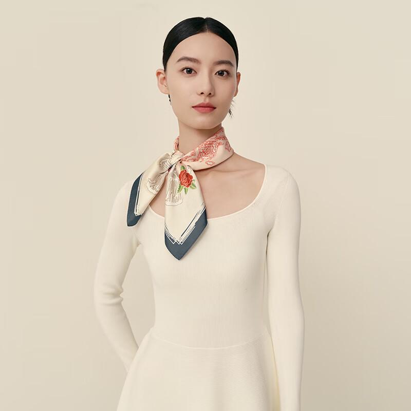 Wanshili Impression Paris Series 63cm Double-Sided Mulberry Silk Scarf