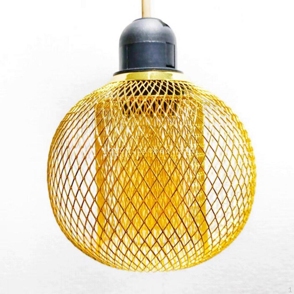 Double Layer Lamp Cage Retro Design Metal Mesh Lampshade Hollow Iron for Restaurant