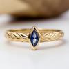 Yun Miao Elegant Retro Carved Marquise Zircon Ring
