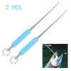 2Pcs Stainless Steel Fish Hook Extractor Remover Disgorgers with Handlebar for Fish