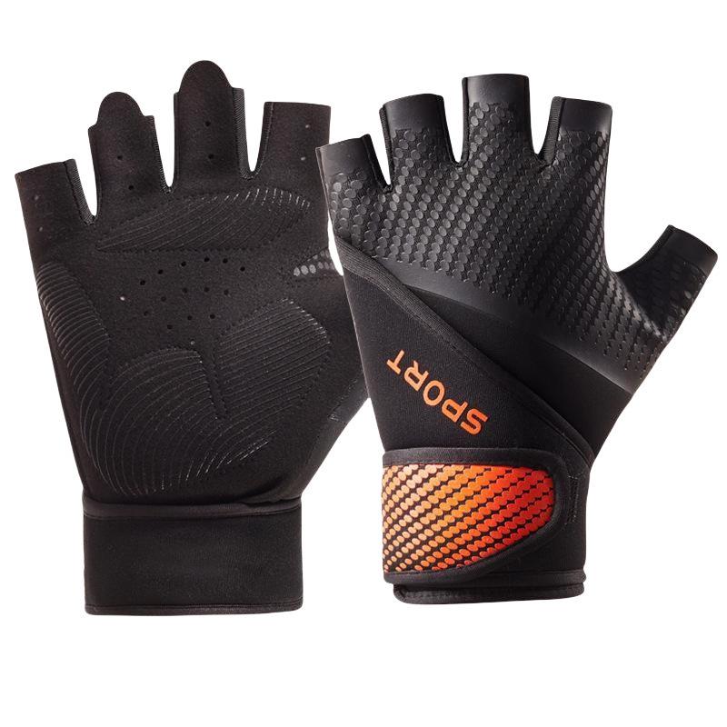 Protective Non-slip Half-finger Fitness Gloves for Men and Women - Ideal for Barbell, Cycling, and Cross-training