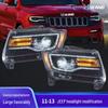 Designed for 2011-2013 Jeep Grand Cherokee: LED Headlight Assembly with Streamer Turn Signal.