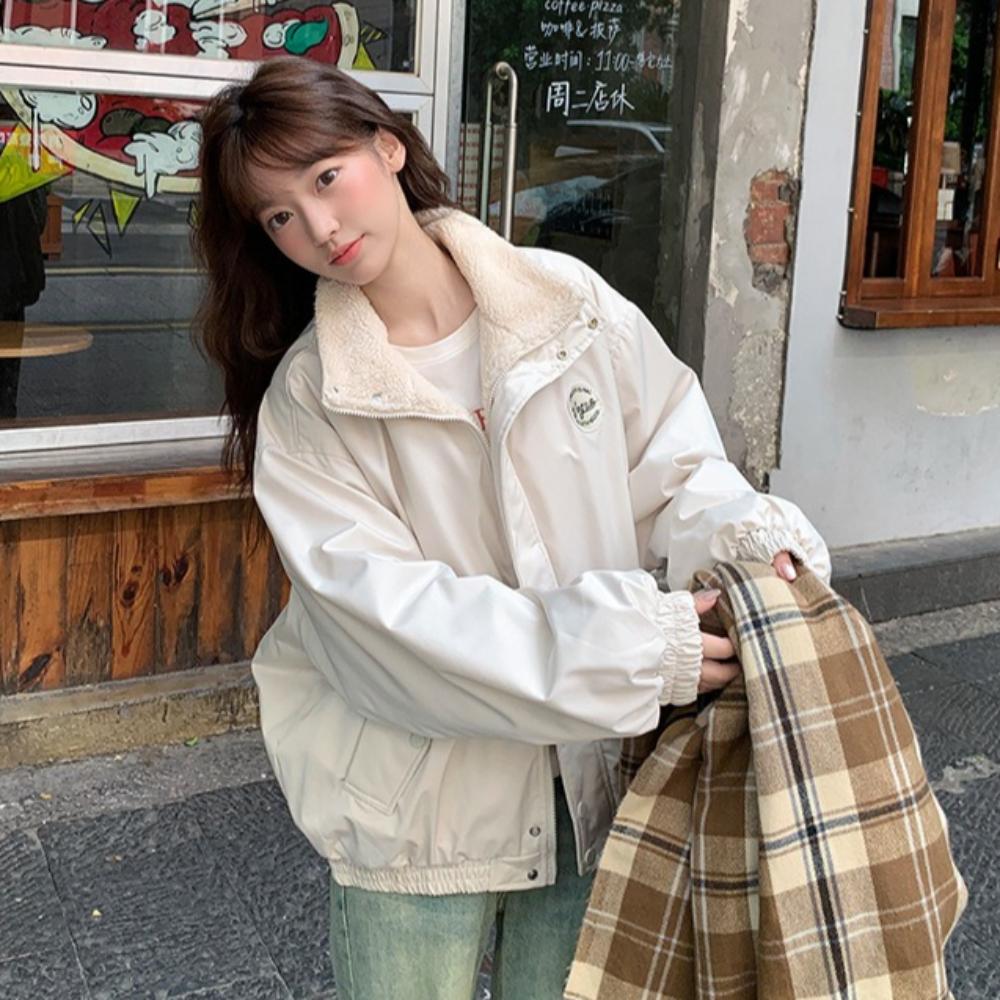 Winter Women's American Style Thickened Fleece Coat Jacket Casual Coat