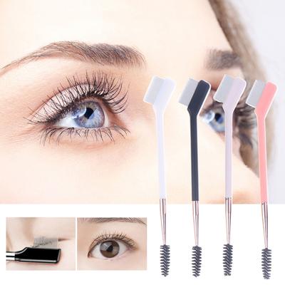 Doppelköpfiger Augenbrauenpinsel Stahlnadel Wimpernkamm Konturierung Augenbraue Eyeliner Make-up Pinsel Augen Verblenden Kosmetikpinsel