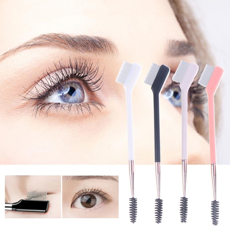 Double Headed Eyebrow Brush Steel Needle Eyelash Comb Contouring Eye Brow Eyeliner Makeup Brushes Eyes Blending Cosmetic Brushes